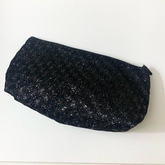 H&M black sequin cosmetics make up bag NWT OBO - Picture 7 of 10
